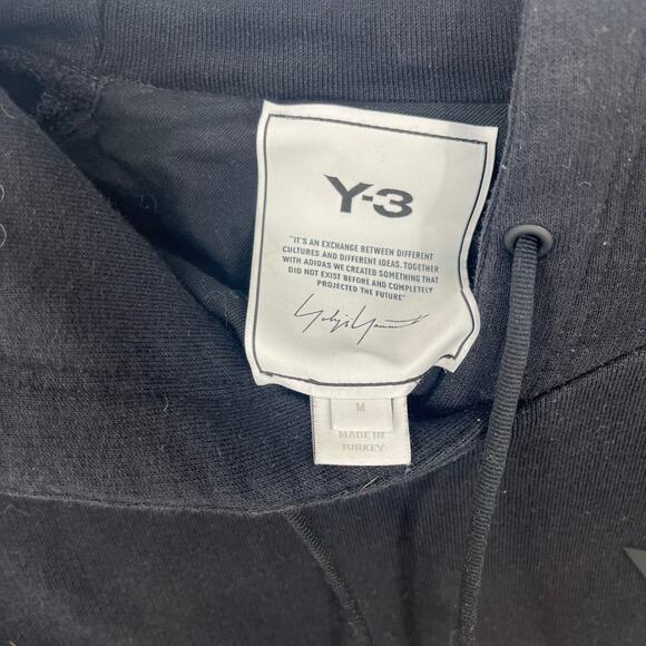 Adidas Y-3 Classic Women's Black 100 Cotton French Terry Hoodie GV2799 Medium - Picture 3 of 13